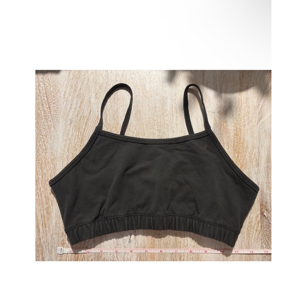NEW size Medium Groceries Apparel Bra Black Organic Cotton Spaghetti Strap